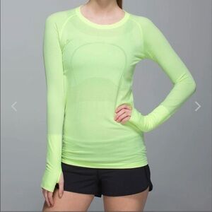 lululemon athletica Neon Green Long Sleeve Top